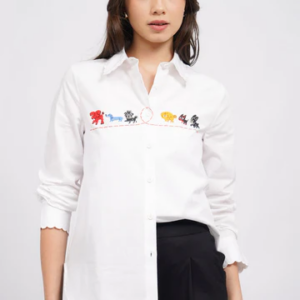 Scallop Long Sleeve Shirt - White Edition